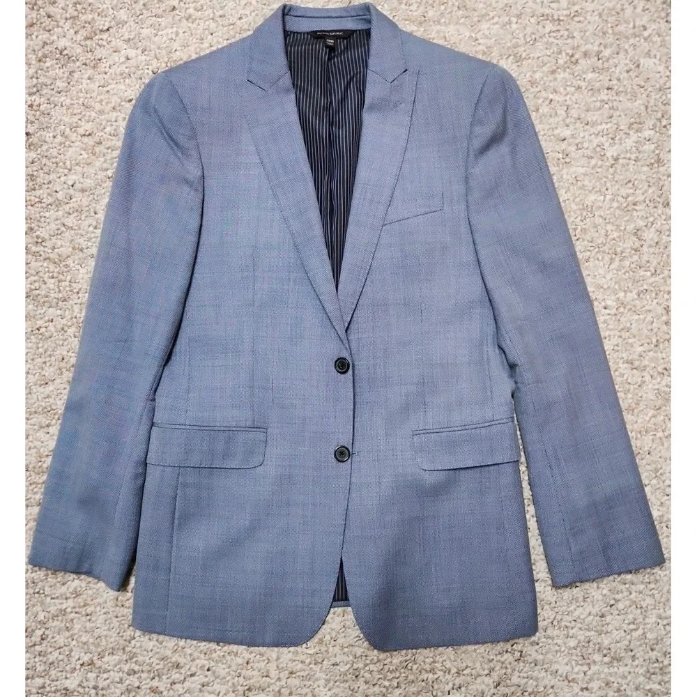 Banana Republic Standard Fit Marzotto Super 110s Italian Wool Blue Jacket 38R
